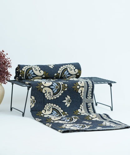 G. Raja Chennimalai Bed Sheet Soft Beige floral