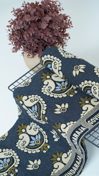 G. Raja Chennimalai Bed Sheet Soft Beige floral