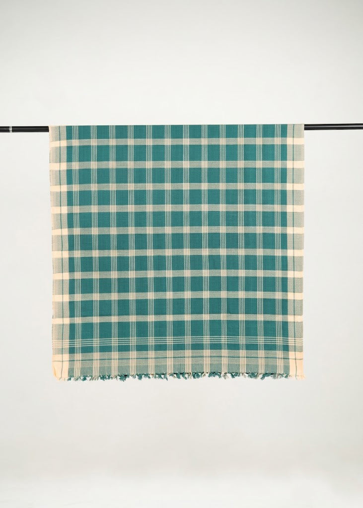 Chennimalai Soft Grid Weave Towel Green