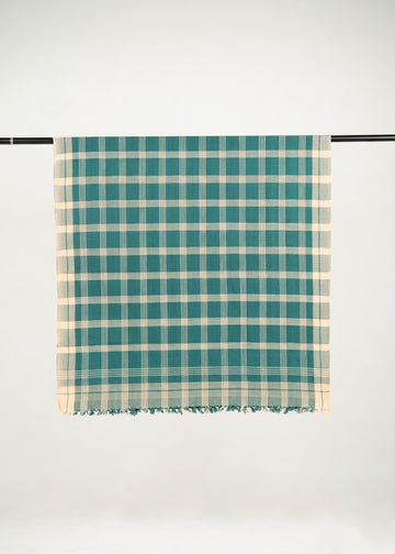 Chennimalai Handloom Soft Grid Weave Towel Green