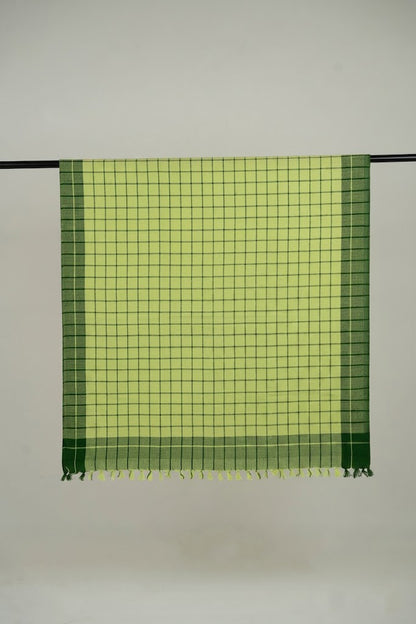 Chennimalai Soft Grid Weave Towel Lime Green