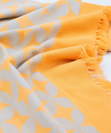 Grey Petal Lovely Chennimalai Bedsheet — Fabric and pattern detail view