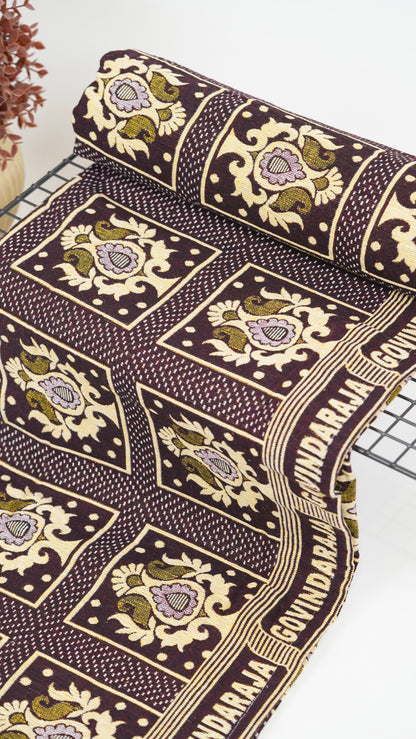 G. Raja Chennimalai Bed Sheet Ivory Bloom with intricate patterns on a white background