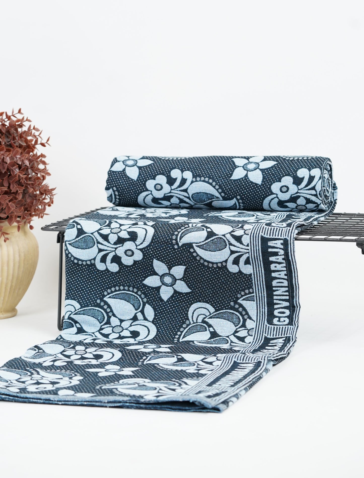 G. Raja Chennimalai Bedsheet Soft Bloom – Blue