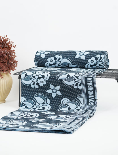 G. Raja Chennimalai Bedsheet Soft Bloom – Blue