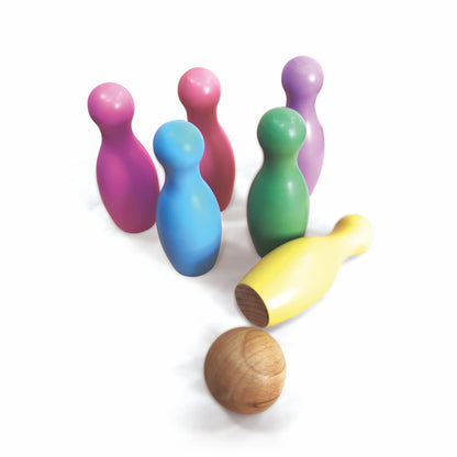 Wooden Bowling Pin Set
