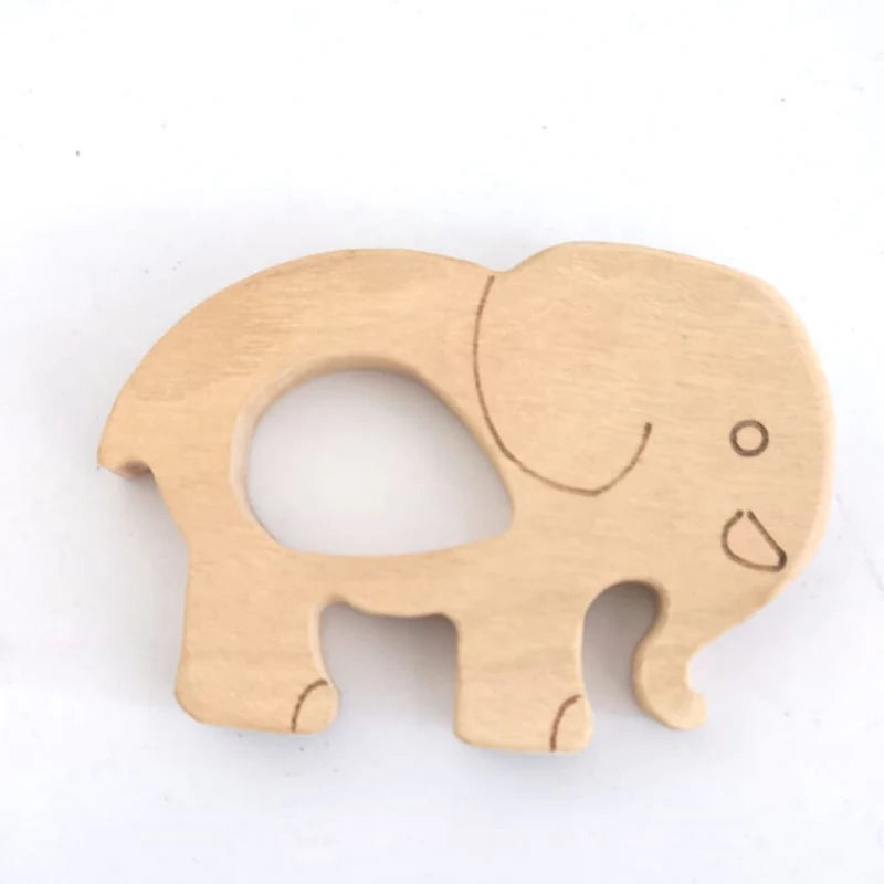 Wooden Bunny and Elephant Teethers
