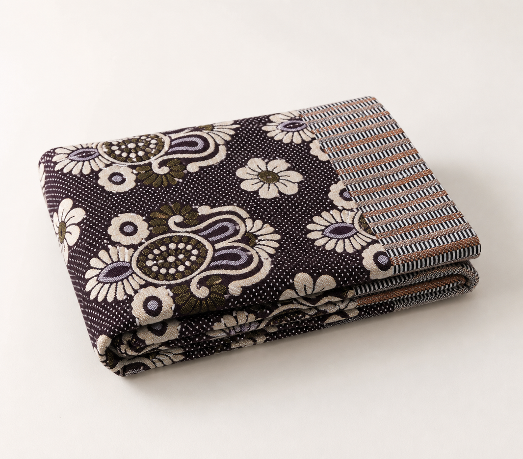 Jacquard Double Cot Bedsheet - Classic Maroon — Folded catalogue view