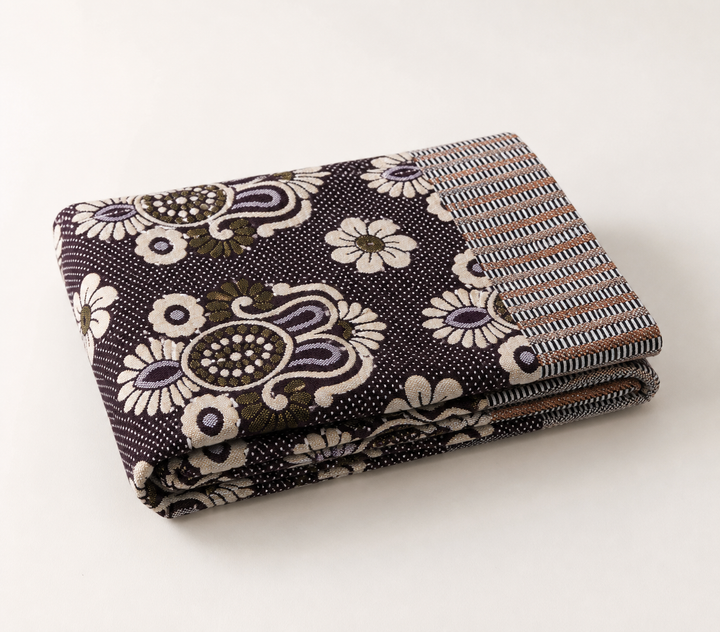 Jacquard Double Cot Bedsheet - Classic Maroon — Folded catalogue view