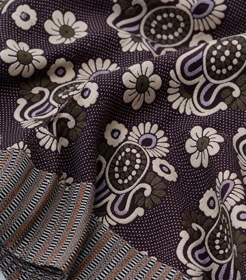 Jacquard Double Cot Bedsheet - Classic Maroon — Fabric and pattern detail view