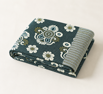 Jacquard Double Cot Bedsheet - Classic Olive — Folded catalogue view