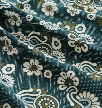 Jacquard Double Cot Bedsheet - Classic Olive — Fabric and pattern detail view