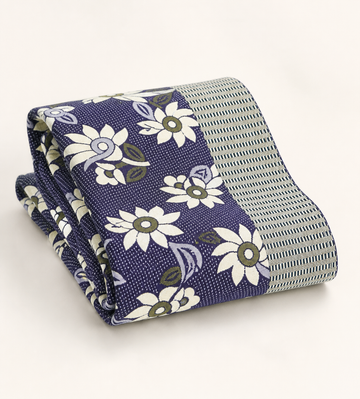 Jacquard Double Cot Bedsheet - Floral wine — Folded catalogue view