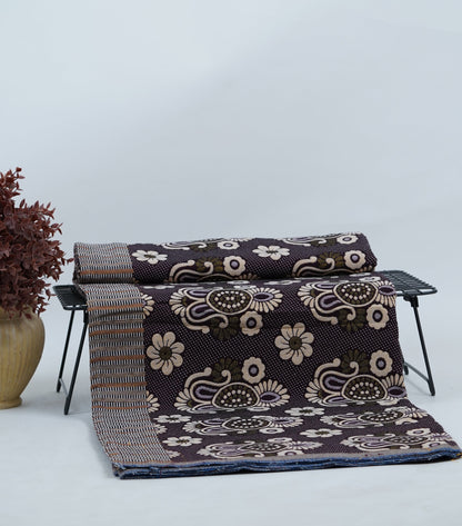 Jacquard Double Cot Bedsheet - Classic Maroon