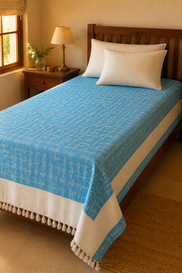 Blue Lovely Chennimalai Bedsheet