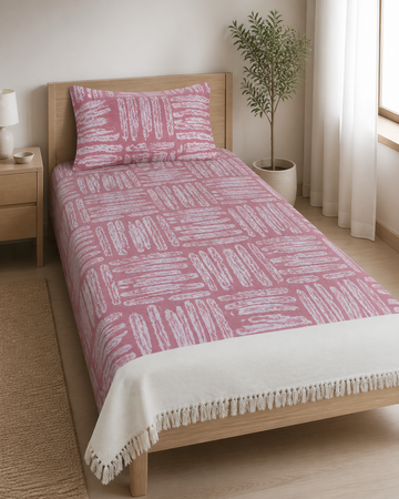 Jacquard Print Lovely Chennimalai Bedsheet - Red — Bright-room styling view