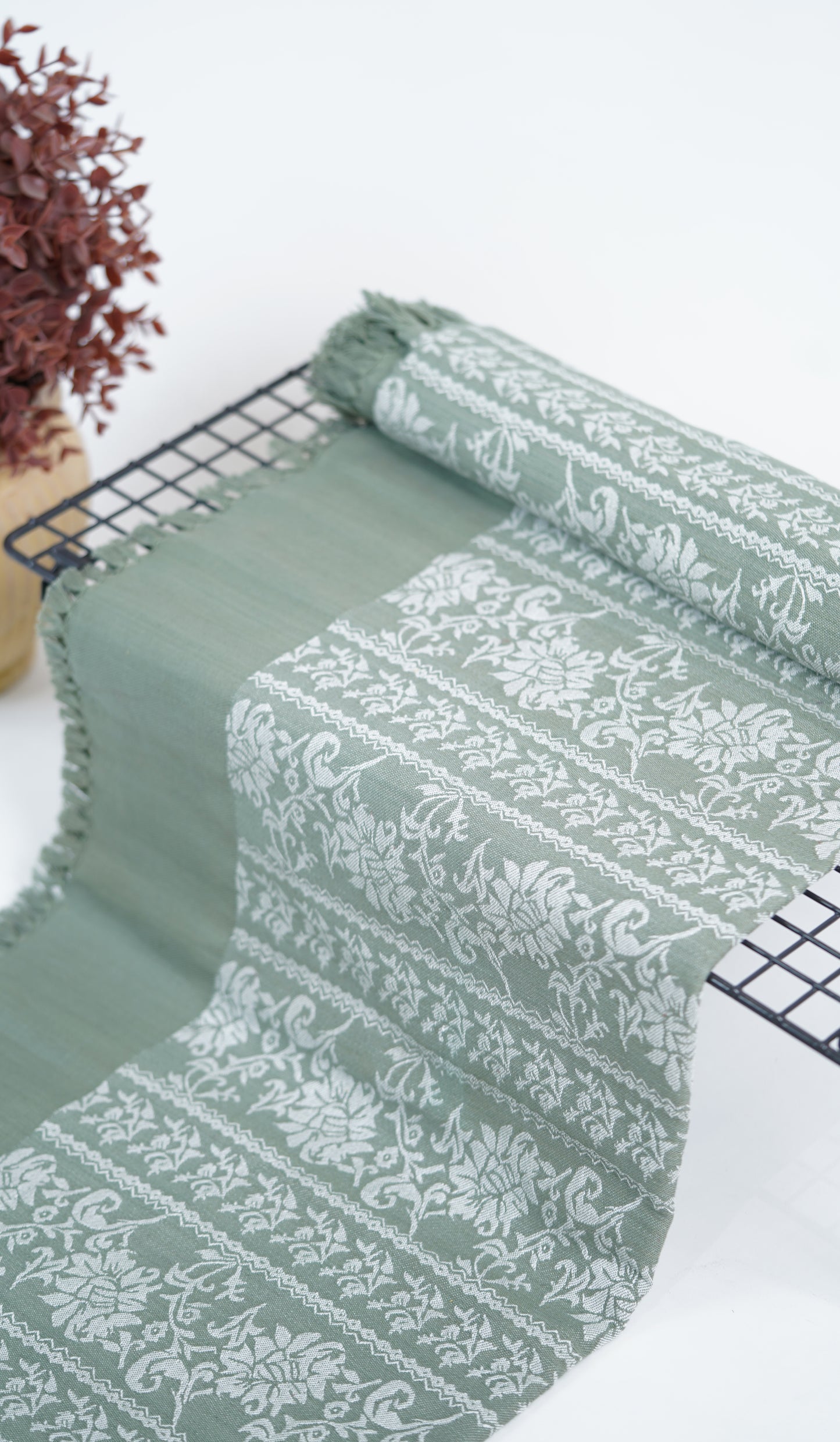 Minted Floral Lovely Chennimalai Bedsheet