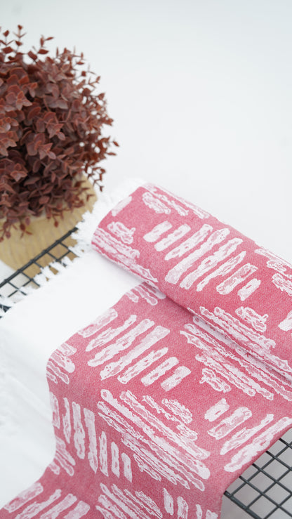 Jacquard Print Lovely Chennimalai Bedsheet - Red