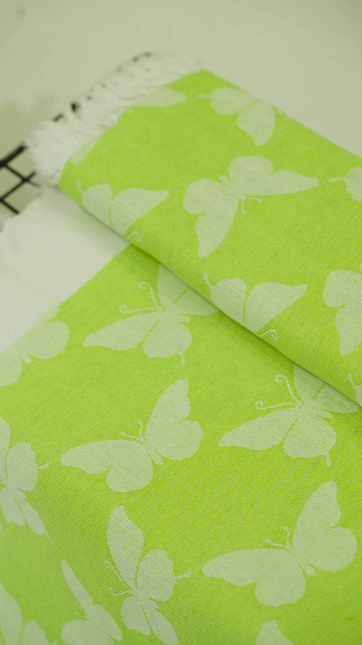 Butterfly Print Lovely Chennimalai Bedsheet - Green