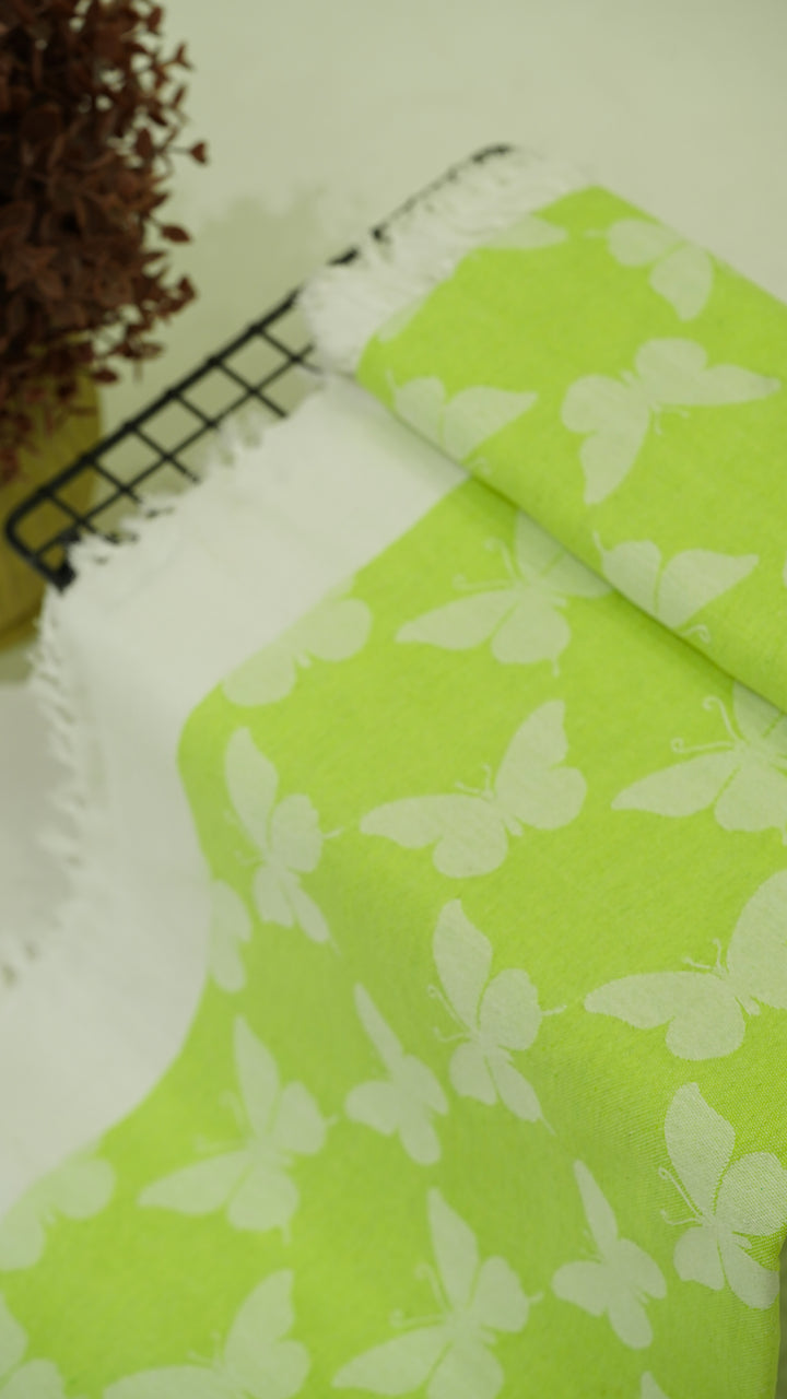 Butterfly Print Lovely Chennimalai Bedsheet - Green