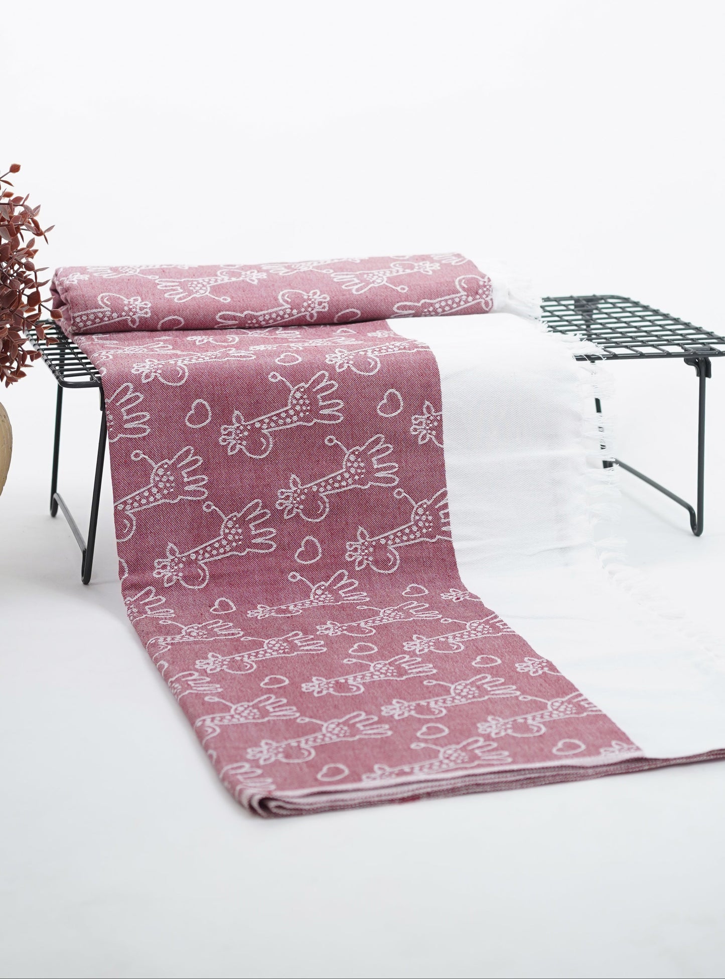 Animal Print Lovely Chennimalai Bedsheet - Red