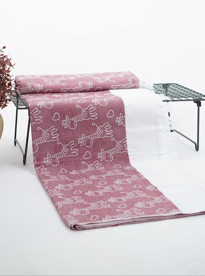 Animal Print Lovely Chennimalai Bedsheet - Red