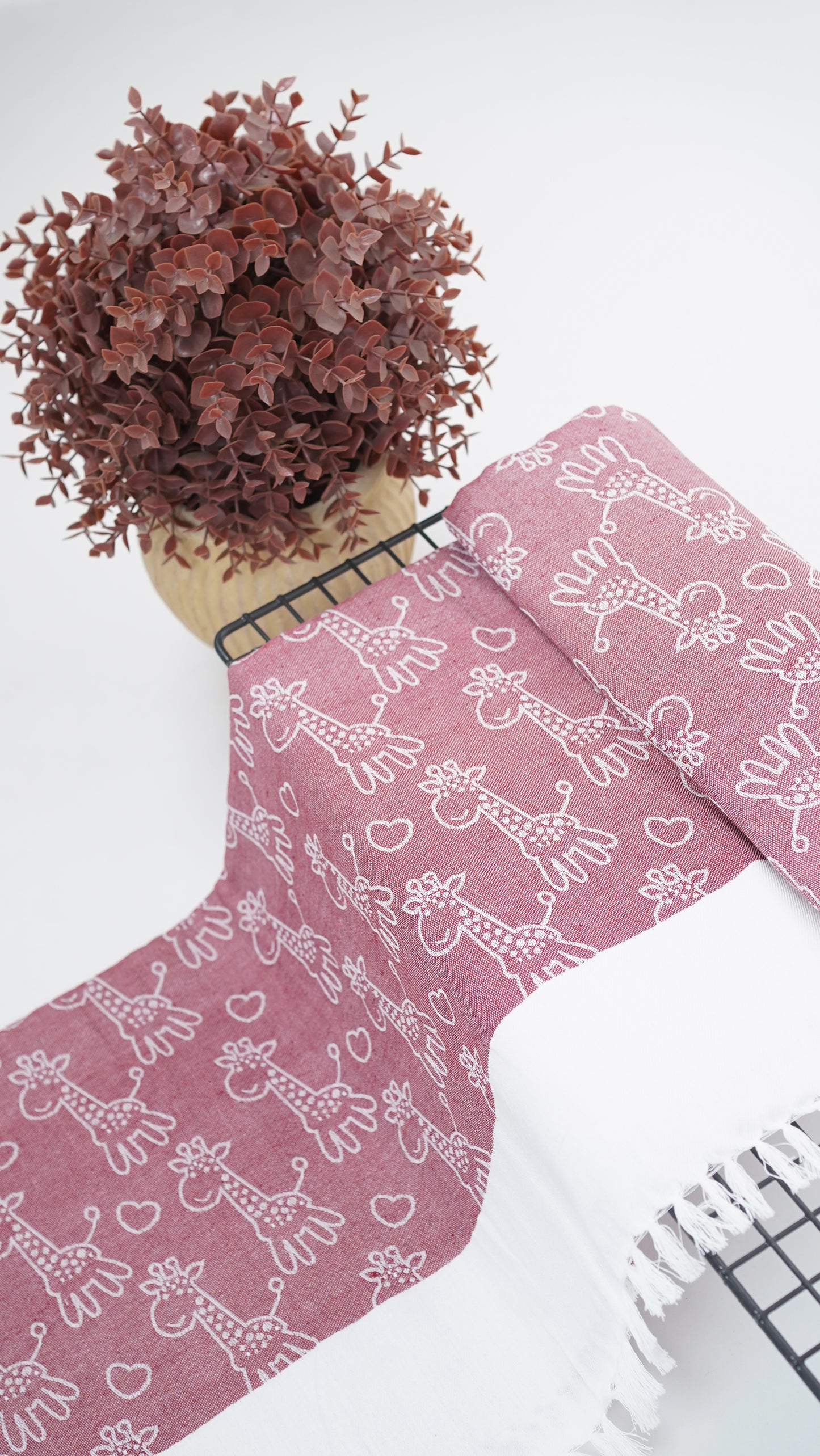 Animal Print Lovely Chennimalai Bedsheet - Red