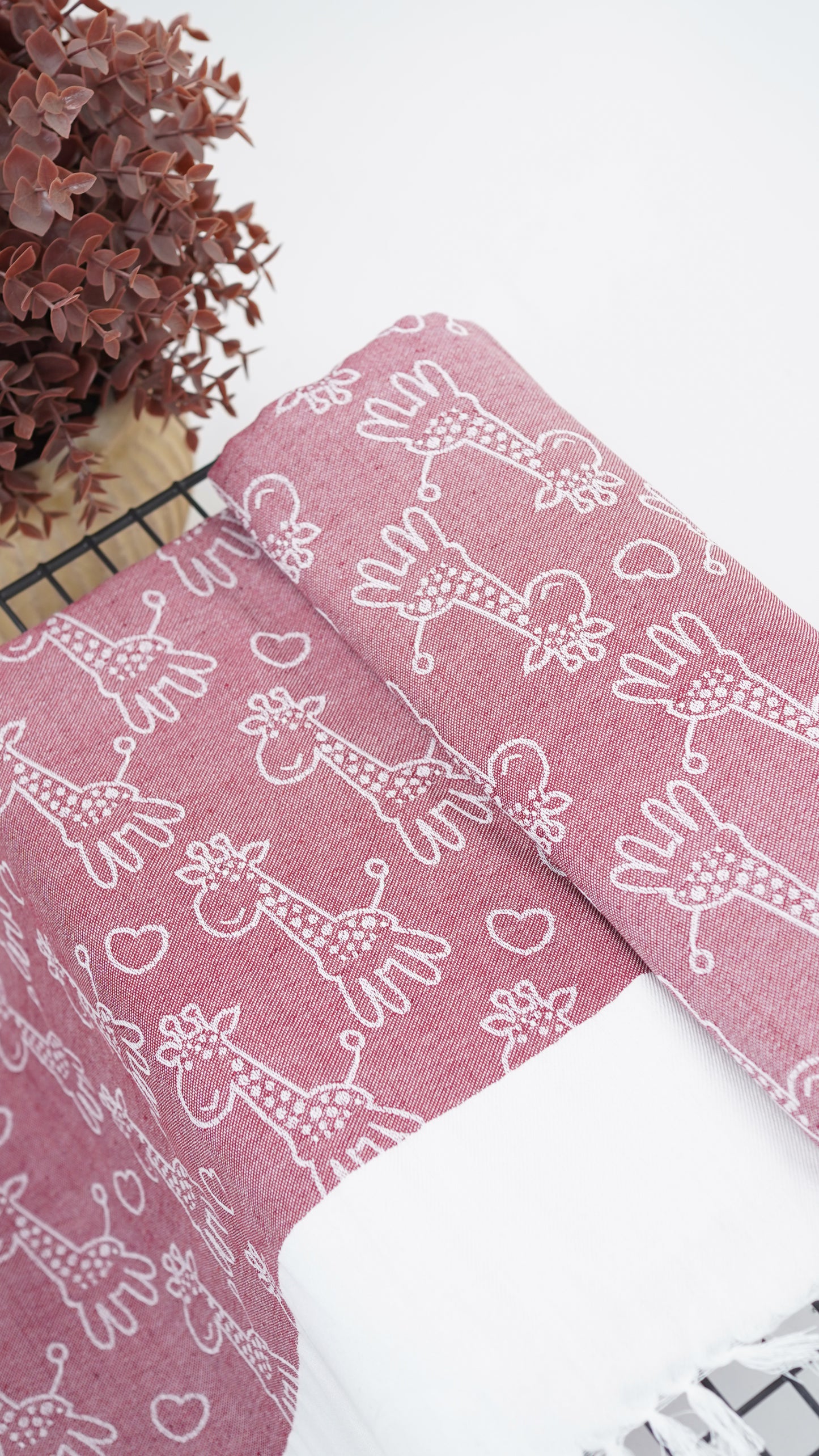 Animal Print Lovely Chennimalai Bedsheet - Red