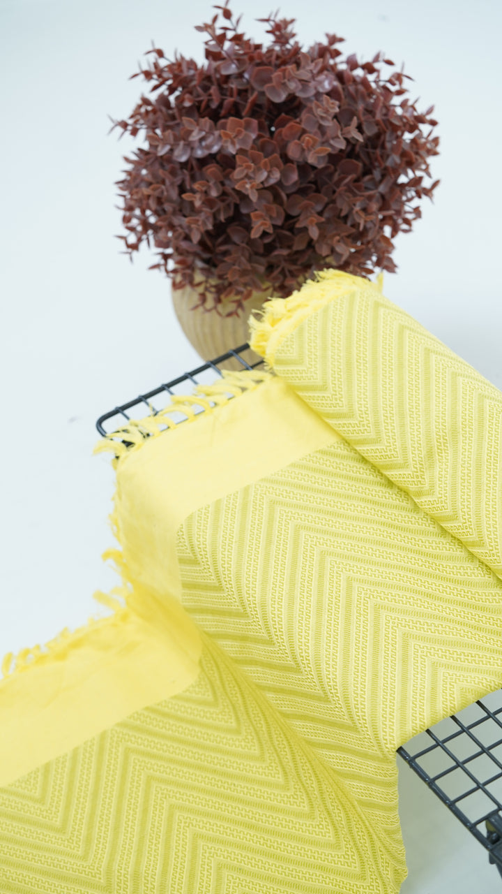 Yellow Zig Zag Lovely Chennimalai Bedsheet