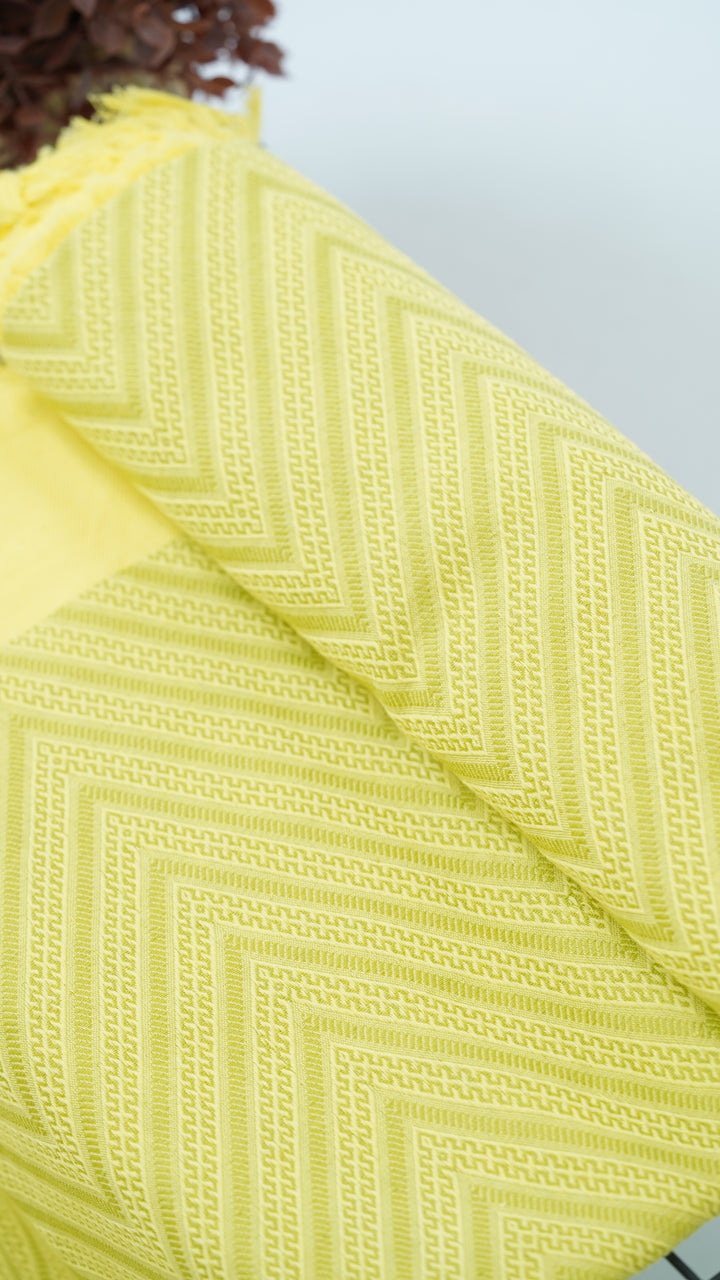 Yellow Zig Zag Lovely Chennimalai Bedsheet
