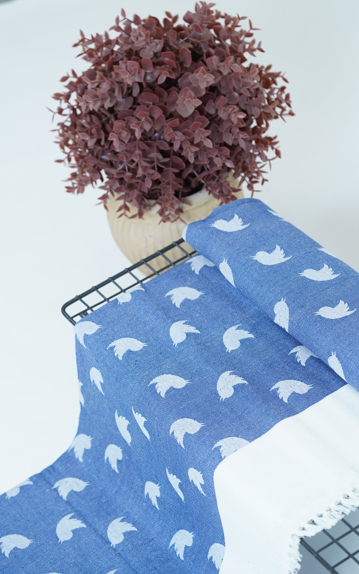 Blue Dove Print Lovely Chennimalai Bedsheet