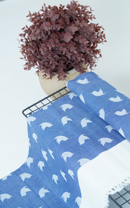 Blue Dove Print Lovely Chennimalai Bedsheet