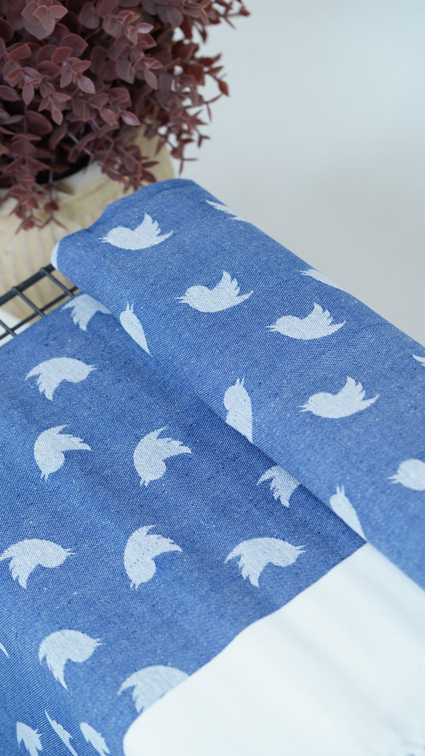 Blue Dove Print Lovely Chennimalai Bedsheet