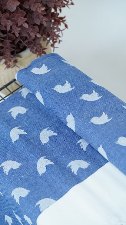 Blue Dove Print Lovely Chennimalai Bedsheet