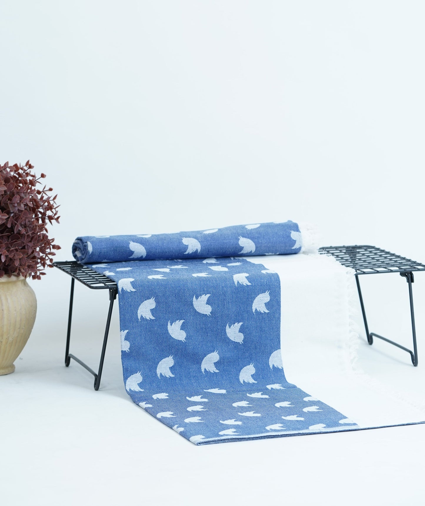 Blue Dove Print Lovely Chennimalai Bedsheet