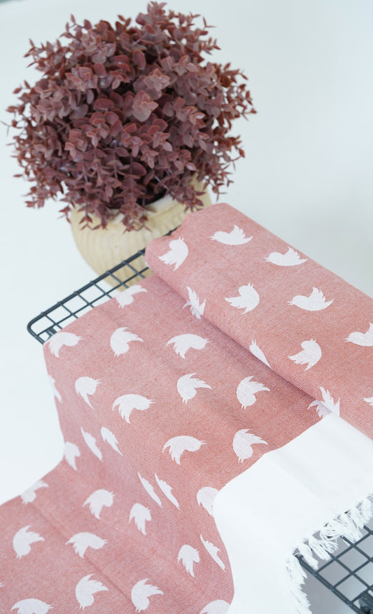 Red Dove Print Lovely Chennimalai Bedsheet