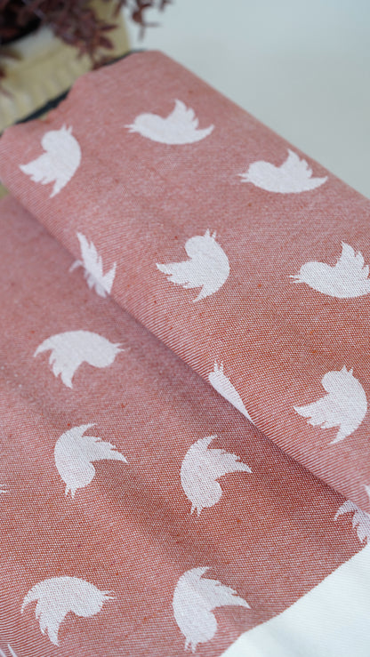 Red Dove Print Lovely Chennimalai Bedsheet