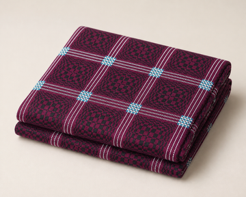 Maroon Nadhiya Chennimalai Bedsheet — Folded catalogue view