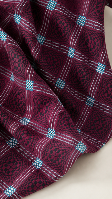 Maroon Nadhiya Chennimalai Bedsheet — Fabric and pattern detail view