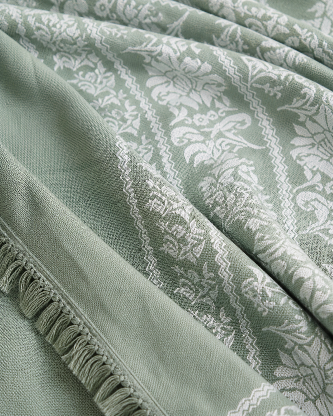 Minted Floral Lovely Chennimalai Bedsheet — Fabric and pattern detail view