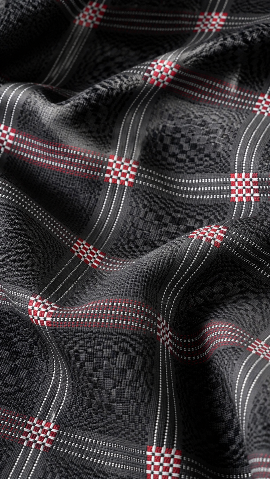 Grey Nadhiya Chennimalai Bedsheet — Fabric and pattern detail view