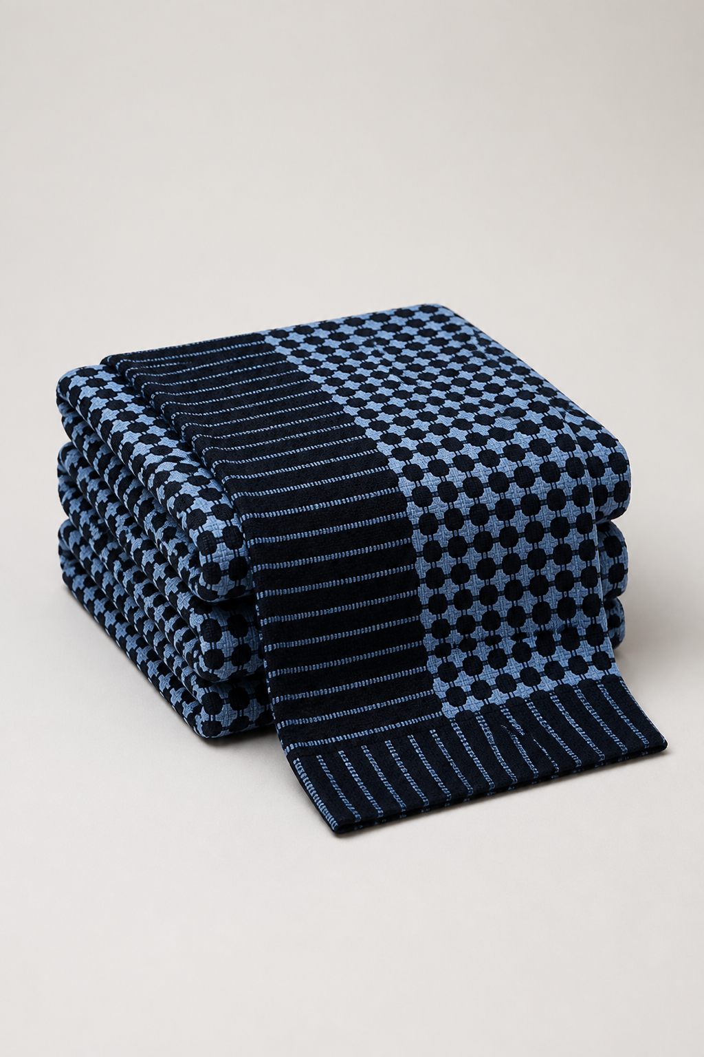 Nayapaisa Chennimalai Bedsheet -Navy Blue — Folded catalogue view
