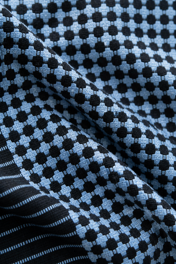 Nayapaisa Chennimalai Bedsheet -Navy Blue — Fabric and pattern detail view