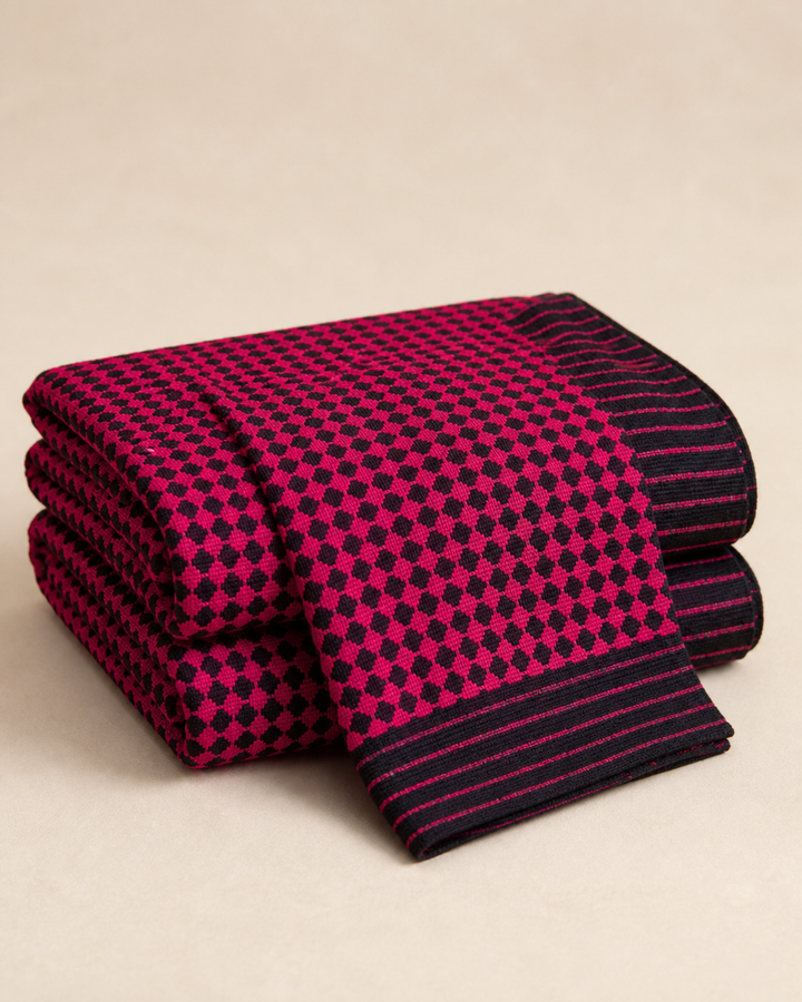 Nayapaisa Chennimalai Bedsheet - Red — Folded catalogue view