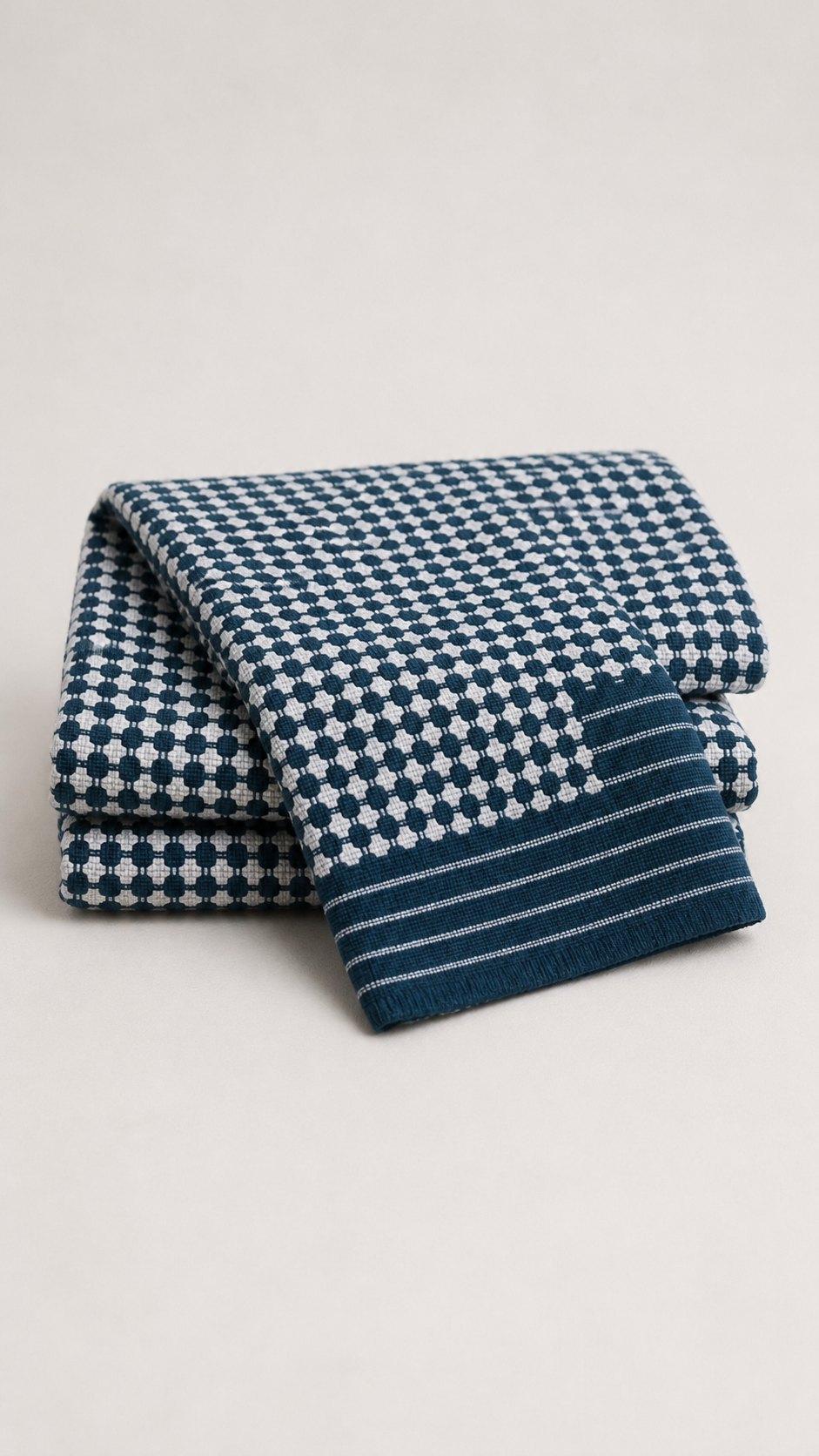 Nayapaisa Chennimalai Bedsheet - Teal — Folded catalogue view