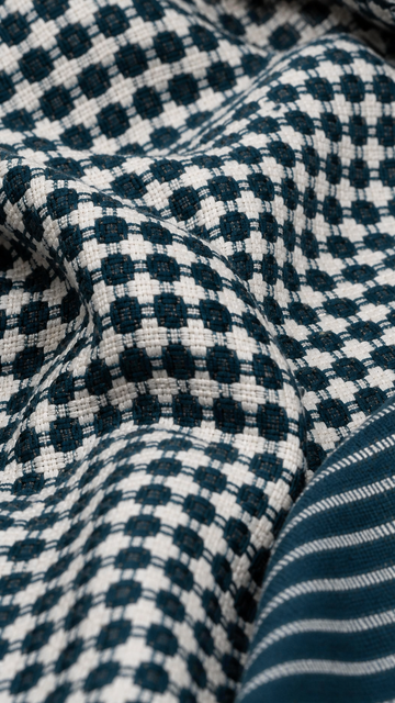 Nayapaisa Chennimalai Bedsheet - Teal — Fabric and pattern detail view