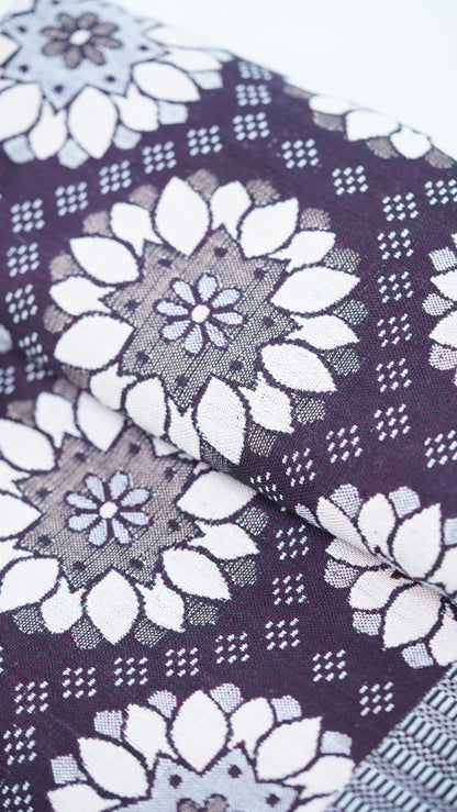 Premium Handloom Ethnic floral double cot Chennimalai Bedsheet