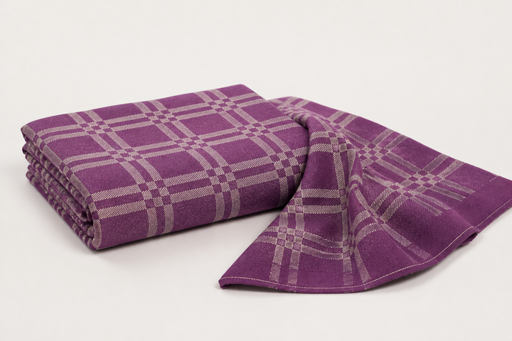 Niral Chennimalai Bedsheet - Purple — Folded catalogue view