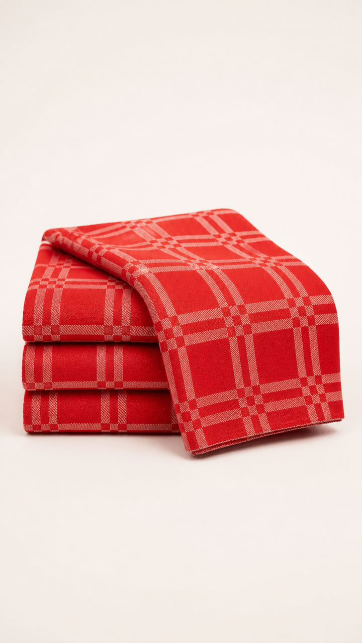 Niral Chennimalai Bedsheet - Red — Folded catalogue view