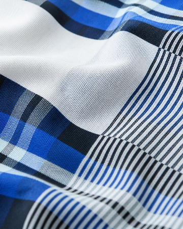 Premium Handloom Candy Check King Size Chennimalai Bedsheet - Blue — Fabric and pattern detail view